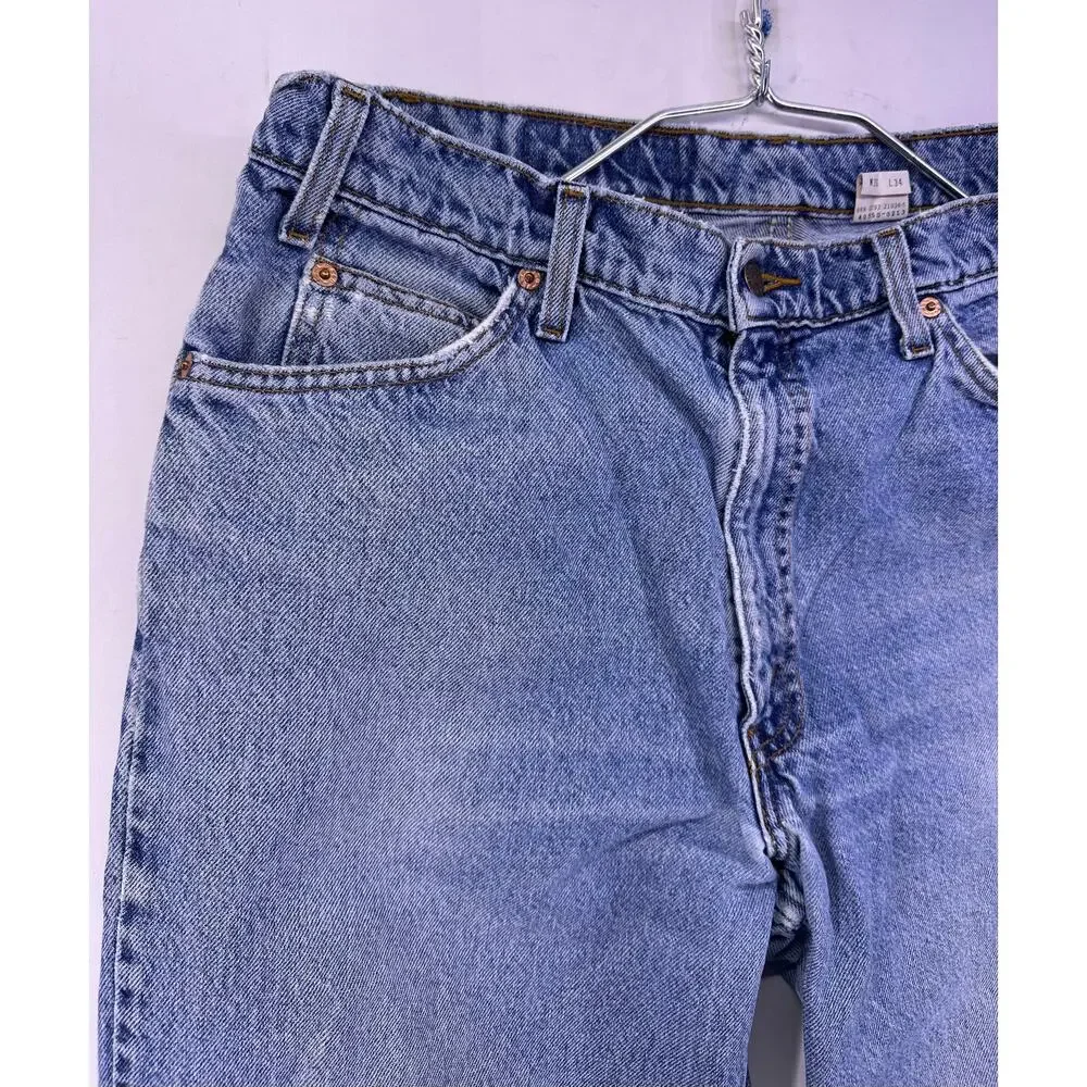 Vint Levi’s 550 Rare Orange Tab Light Blue Jeans Size 36/34